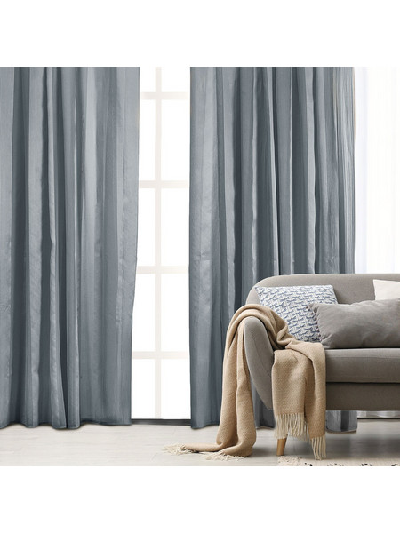 WhiteEgg Κουρτίνα Παραθύρου με Τρέσα 270x280 K0192-2 Grey Blue