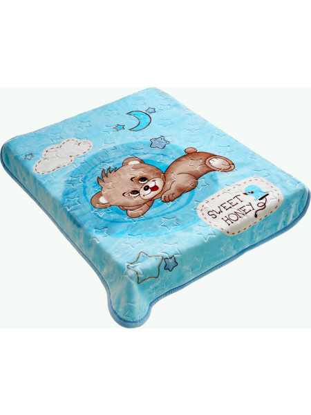 Bedtimestories 970 Κουβέρτα Κούνιας Βελουτέ 110x140 Γαλάζια