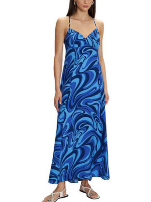 Ale Maxi Καλοκαιρινό Βραδινό Φόρεμα Royal Blue 81161855