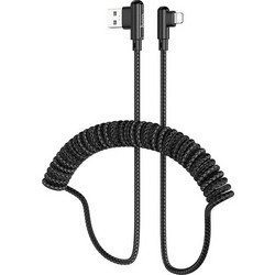 Hoco DU40 Spiral USB-A to Lightning Cable 1m Black 6942007631389