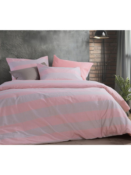 Nef-Nef Σετ Σεντόνια Υπέρδιπλα Βαμβακερά 240x270 Casual Stripe Peach