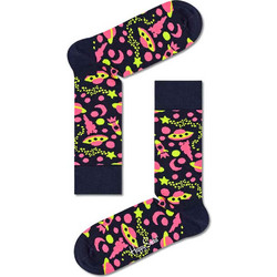 Happy Socks Βαμβακερές Γυναικείες Κάλτσες με Σχέδια Μαύρες Φούξια INS01-6500