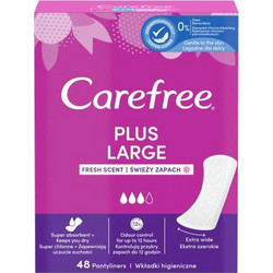 Carefree Plus Large Fresh Scent Σερβιετάκια για Ελαφριά Ροή 3 Σταγόνες 48τμχ