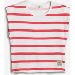Funky Παιδικό Crop Top Κοντομάνικο Λευκό Κόκκινο 125-505115-1