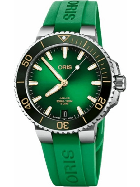 Oris Ανδρικό Ρολόι Αυτόματο με Πράσινο Καουτσούκ Λουράκι 41270742277FC