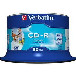 Verbatim 43438 Εγγράψιμα CD-R 52x Printable 700MB Cake Box 50τμχ