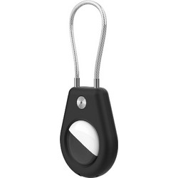 Hurtel Apple AirTag Case WaterProof with Steel Cable Black