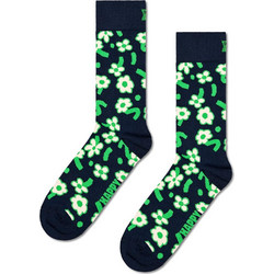 Happy Socks Dancing Flower Βαμβακερές Γυναικείες Κάλτσες Navy Μπλε Πράσινες P000709-1000