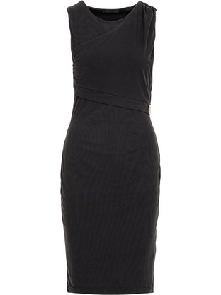 Guess Midi Βραδινό Φόρεμα Μαύρο W5YK27KAQL2-JBLK