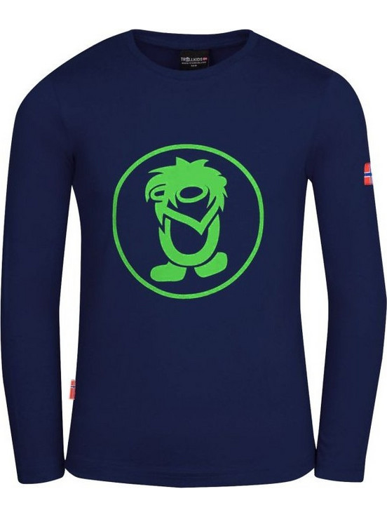 Trollkids Longsleeve Παιδικό T-Shirt Μακρυμάνικο Navy Μπλε Lime 343100