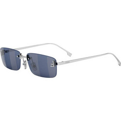 Fendi FE4172US 16X Ανδρικά Γυαλιά Ηλίου Ορθογώνια Μεταλλικά Ασημί με Μαύρο Φακό