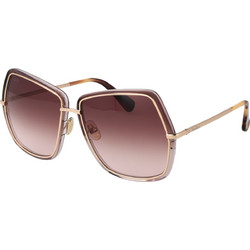Max Mara MM0054 28F Γυναικεία Γυαλιά Ηλίου Πολυγωνικά Μεταλλικά Χρυσά με Καφέ Φακό