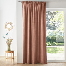 La Redoute Κουρτίνα Παραθύρου Βελουτέ με Τρέσα 135x180 Velvet 350314213 Praline