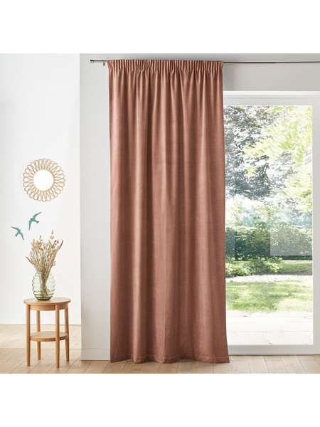 La Redoute Κουρτίνα Παραθύρου Βελουτέ με Τρέσα 135x180 Velvet 350314213 Praline