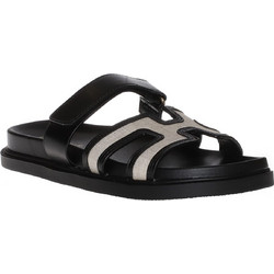Envie Shoes Δερμάτινα Γυναικεία Σανδάλια Μαύρα Λευκά E22-21421-34