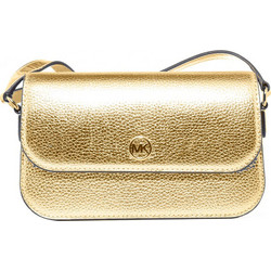 Michael Kors Γυναικείο Τσαντάκι Χιαστί Δερμάτινο Χρυσό με Στενό Λουρί 35F4GTVC1M