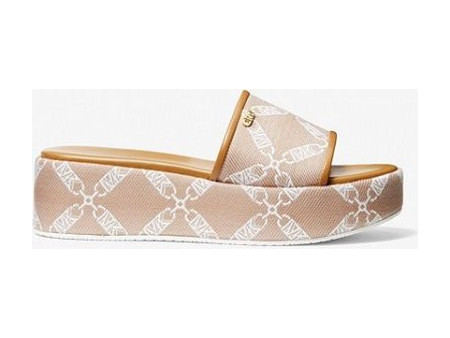 Michael Kors Jacquard Καλοκαιρινές Γυναικείες Πλατφόρμες Χαμηλές Nude 40S4EBFS1Y-174