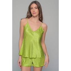 Milena By Paris Babydoll Καλοκαιρινό Σατέν Lime 4189