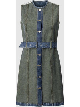 Pepe Jeans Rever Mini Καλοκαιρινό Καθημερινό Φόρεμα Τζιν Ανθρακί PL953745