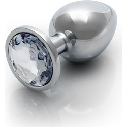 Shots Round Gem Πρωκτική Σφήνα Diamond Plug 9.3cm Ασημί