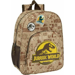 Safta Jurassic World Σχολική Τσάντα Πλάτης Δημοτικού Μπεζ S4311831