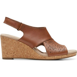 Clarks Lafley Joy Ανατομικές Καλοκαιρινές Γυναικείες Πλατφόρμες Ψηλές Δερμάτινες Ταμπά 26148350