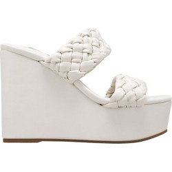 Nine West NESSIE 3 Καλοκαιρινές Γυναικείες Πλατφόρμες Πολύ Ψηλές Δερμάτινες Λευκές