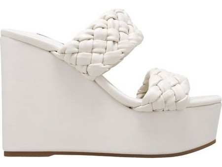 Nine West NESSIE 3 Καλοκαιρινές Γυναικείες Πλατφόρμες Πολύ Ψηλές Δερμάτινες Λευκές