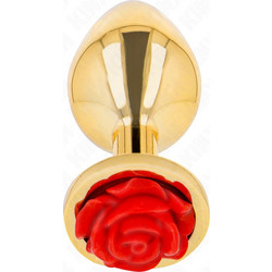 Kink Rose Small Πρωκτική Σφήνα 7.8cm Κόκκινη Χρυσή D-242593