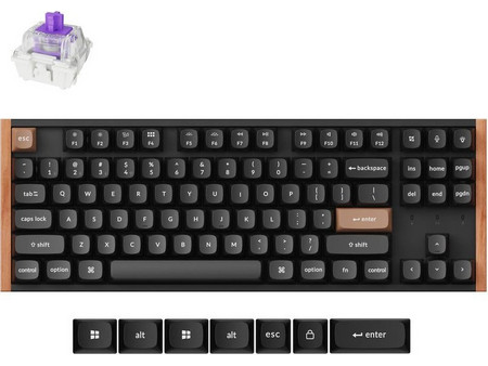 Keychron K8 HE SE Ασύρματο Μηχανικό Gaming Πληκτρολόγιο TenKeyLess με Gateron Double-Rail Magnetic Nebula Διακόπτες Black