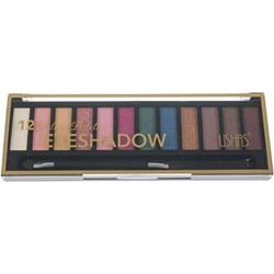 Ushas Cosmetics Ματ & Ιριδίζουσες 12 Multi Παλέτα Σκιών 21gr