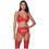 Milena By Paris Γυναικείο Sexy String Κόκκινο 6887