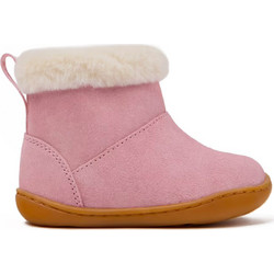 Camper Παιδικά Μποτάκια Ροζ Suede με Φερμουάρ Σκρατς & Γούνα K900388-002