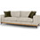 PoliHome Τριθέσιος Καναπές Μπεζ 225x93x100cm 162872349