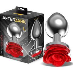 LateToBed Afterdark Rose Large Πρωκτική Σφήνα 10.2cm Ασημί Κόκκινη AD-872
