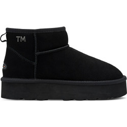 Marco Tozzi Γυναικεία Μποτάκια Πλατφόρμα Suede Μαύρα 2-26481-45-001