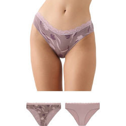 Minerva Γυναικεία Slip με Δαντέλα Μωβ 2Pack 90-81326-960