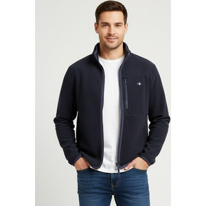 Gant Ανδρική Ζακέτα Fleece με Φερμουάρ Navy Μπλε 20670667-433 Gant Ανδρική Ζακέτα Fleece με Φερμουάρ Navy Μπλε 20670667-433