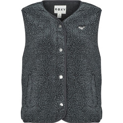 Roxy Γυναικεία Ζακέτα Fleece Μακριά με Κουμπιά Ανθρακί ERJPF03235-KTA0