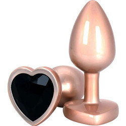 ToyJoy Heart Medium Πρωκτική Σφήνα Diamond Plug 7cm Μαύρη Μπεζ