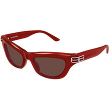 Balenciaga BB0430S 003 Γυναικεία Γυαλιά Ηλίου Cat Eye Κοκάλινα Λευκά με Καφέ Φακό