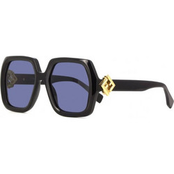 Fendi FE40139I 01V Γυναικεία Γυαλιά Ηλίου Τετράγωνα Κοκάλινα Μαύρα με Μπλε Φακό