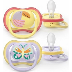 Philips Avent Ultra Air Ανατομικές Ορθοδοντικές Πιπίλες Σιλικόνης 0-6m 2τμχ SCF087/04