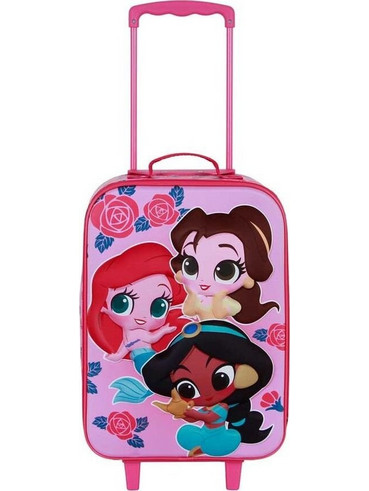 Karactermania Disney Princess Παιδική Βαλίτσα Καμπίνας 52x33x17cm με 2 Ρόδες Ροζ