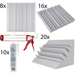 t.akustik Rehearsal Room M Advanced Diffuser Set White