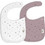 Interbaby Duendes Del Polvo Σετ Αδιάβροχες Σαλιάρες από 100% Βαμβάκι με Αυτοκόλλητο 4m+ Λευκή Ροζ 2τμχ