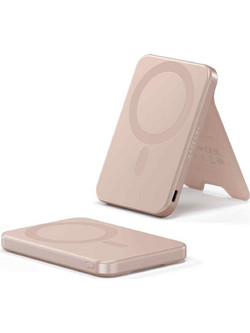 Satechi OntheGo Qi2 Power Bank 5000mAh 20W με Θύρα USB-C Desert Pink