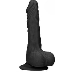 Shots RealRock Dong With Balls Ρεαλιστικό Dildo με Βεντούζα & Όρχεις 21.8cm Μαύρο