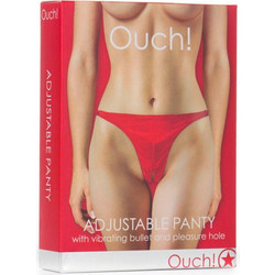 Ouch! Adjustable Panty Bullet Δονητής Εσωρούχου για Ζευγάρια με Τηλεχειριστήριο Κόκκινος