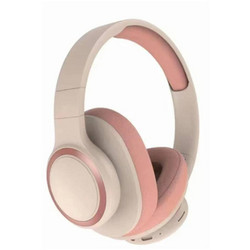 Leewello LW-85 Ασύρματα Bluetooth Ακουστικά Over Ear Ροζ Μπεζ
